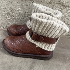UGG Brown Quilted LEATHER Boots